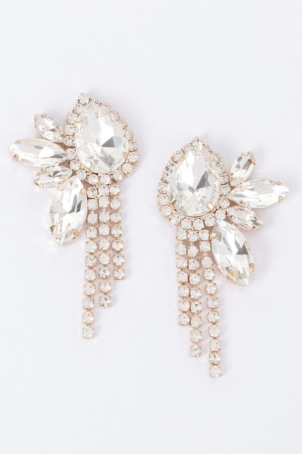 Rhinestone Drop Earrings – Sparkling 1.25 x 2.5 in