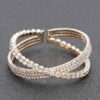 Rhinestone Bracelet – Sparkling Cluster Band (Gold or Silver)