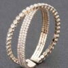 Rhinestone Bracelet – Sparkling Cluster Band (Gold or Silver)
