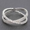 Rhinestone Bracelet – Sparkling Cluster Band (Gold or Silver)
