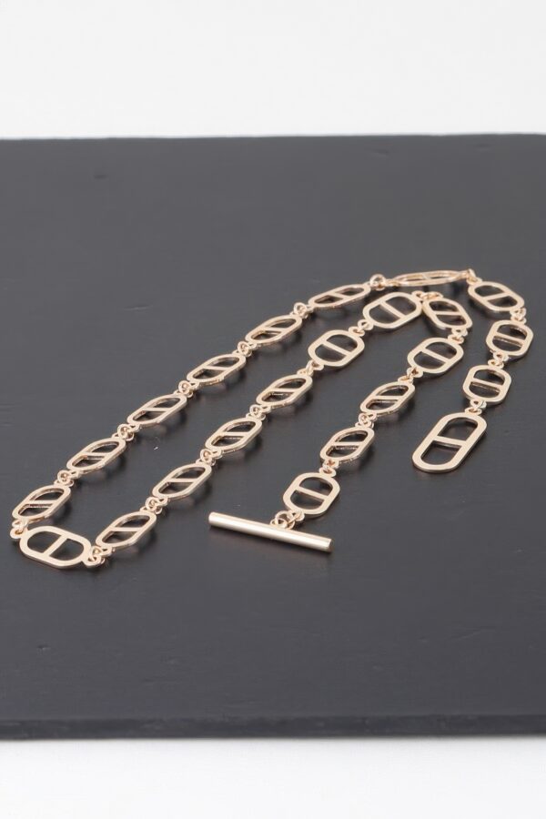 Mariner Chain Toggle Necklace – Gold Finish