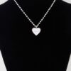 Pearled Marble Heart Necklace – Gold-Plated Chain