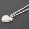 Pearled Marble Heart Necklace – Gold-Plated Chain