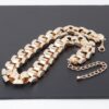Jeweled Box Chain Necklace – Clear Gemstones, Gold or Silver