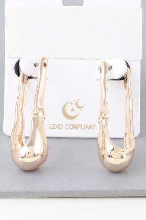 Melted-Edge Shiny Hoop Earrings – Gold or Silver
