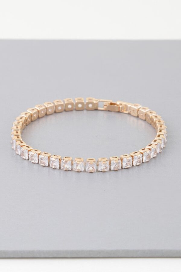 Minimal Cubic Zirconia Bracelet – Gold or Silver