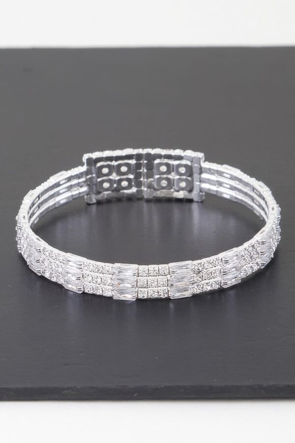 Multi Cubic Zirconia Bracelet – Silver-Plated Sparkle