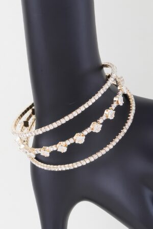 Triple Cubic Zirconia Bracelet – Trio Stone Accent