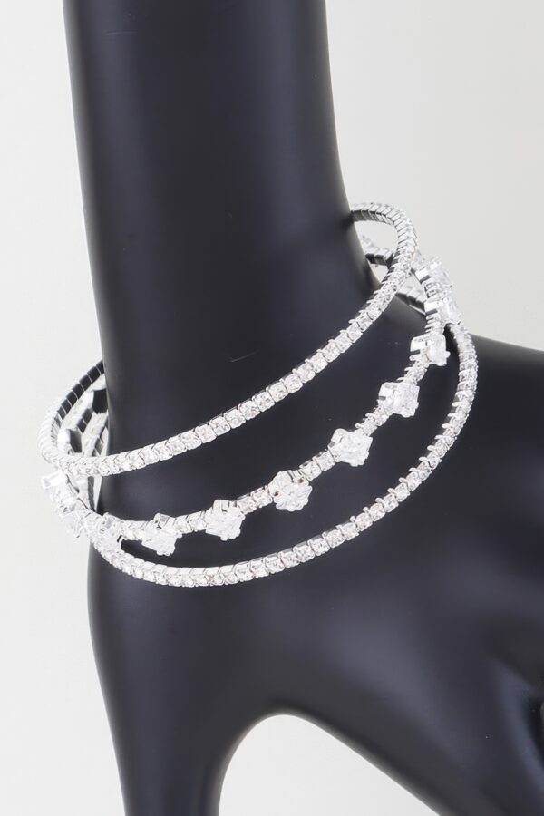 Triple Cubic Zirconia Bracelet – Trio Stone Accent