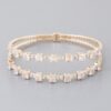 Double Cubic Zirconia Bracelet – Twin Stone, Gold or Silver