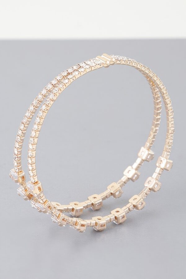 Double Cubic Zirconia Bracelet – Twin Stone, Gold or Silver