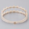 Double Cubic Zirconia Bracelet – Twin Stone, Gold or Silver