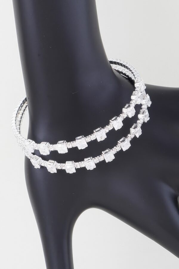 Double Cubic Zirconia Bracelet – Twin Stone, Gold or Silver