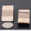 Indented Curved Plate Earrings – Textured Gold & Silver