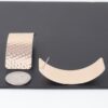 Indented Curved Plate Earrings – Textured Gold & Silver