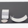 Indented Curved Plate Earrings – Textured Gold & Silver