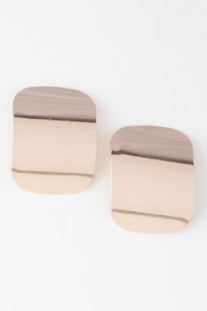 Polished Plate Earrings – Shiny Metal Disc in Gold or Silver