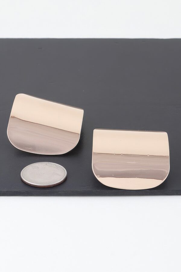 Polished Plate Earrings – Shiny Metal Disc in Gold or Silver