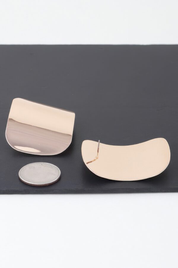 Polished Plate Earrings – Shiny Metal Disc in Gold or Silver