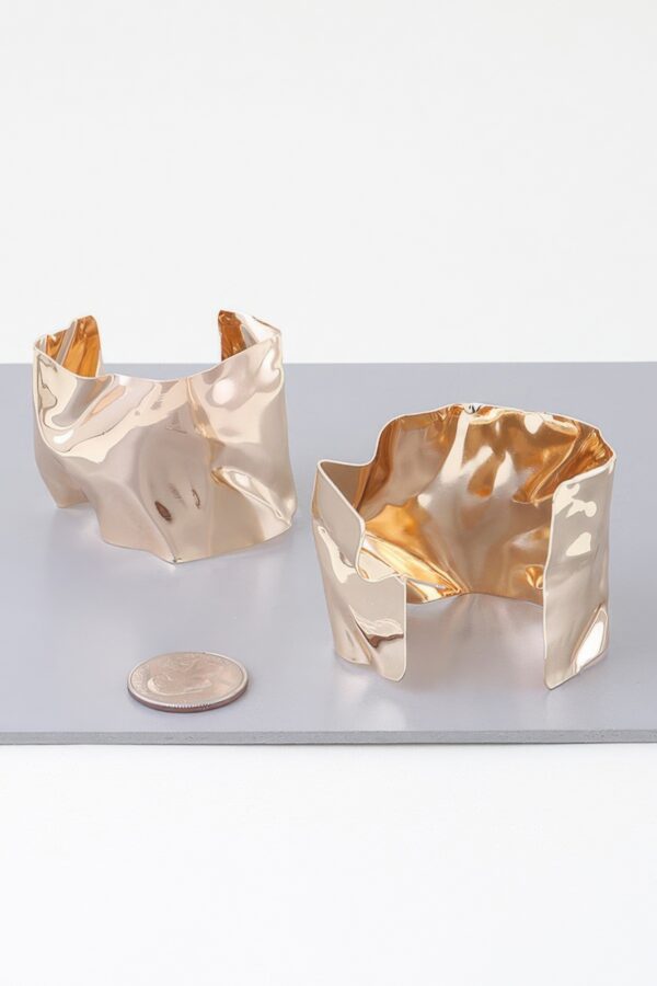 Ripple Plate Hoop Earrings – Textured Metal Hoops