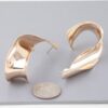 Abstract Twisted Plate Drop Earrings – Shiny Metal