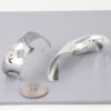 Abstract Twisted Plate Drop Earrings – Shiny Metal