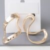 Abstract Bend Earrings – Polished Metal in Gold or Silver