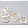 Abstract Bend Earrings – Polished Metal in Gold or Silver