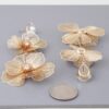 Jewel Flower Teardrop Earrings with Clear Jewels