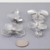 Jewel Flower Teardrop Earrings with Clear Jewels