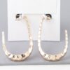 Hammered Open Oval Hoop Earrings – Gold