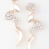 Wave Drop Earrings with Clear Jewels – Gold or Silver