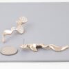 Wave Drop Earrings with Clear Jewels – Gold or Silver