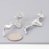 Wave Drop Earrings with Clear Jewels – Gold or Silver