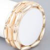Triple Wide Beaded Cuff Bracelet – Gold or Silver