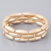 Triple Wide Beaded Cuff Bracelet – Gold or Silver