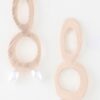 Open Abstract Pearl Drop Earrings – Gold & Cream