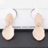 Abstract Double-Engraved Gold Drop Earrings