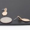 Abstract Double-Engraved Gold Drop Earrings