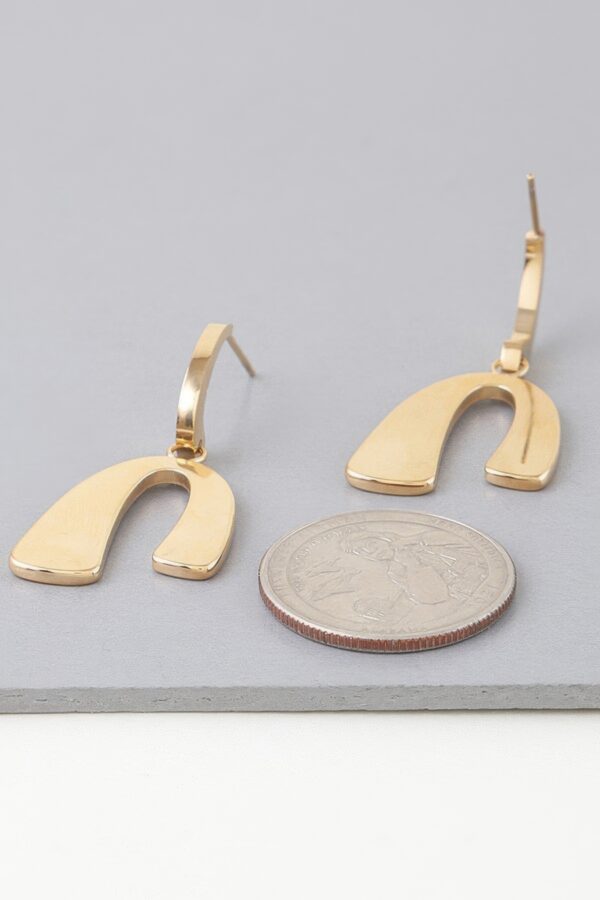 Abstract Arch Drop Earrings – Minimalist Gold or Silver