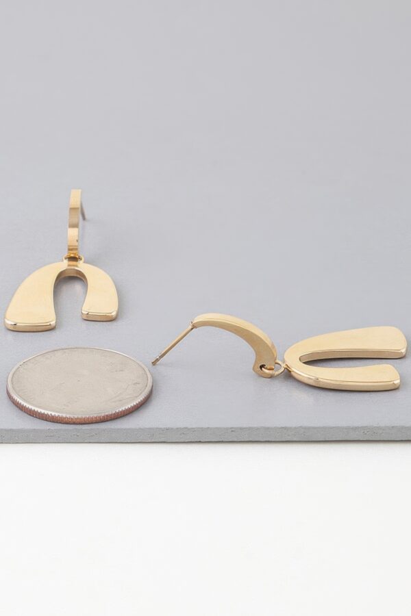 Abstract Arch Drop Earrings – Minimalist Gold or Silver
