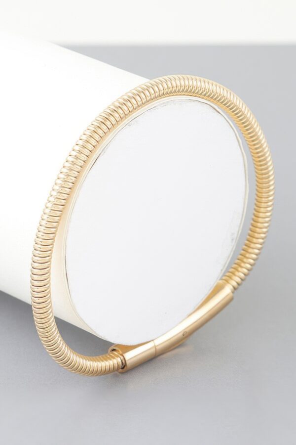 Wrapped Coil Cuff Bracelet – Gold Accent