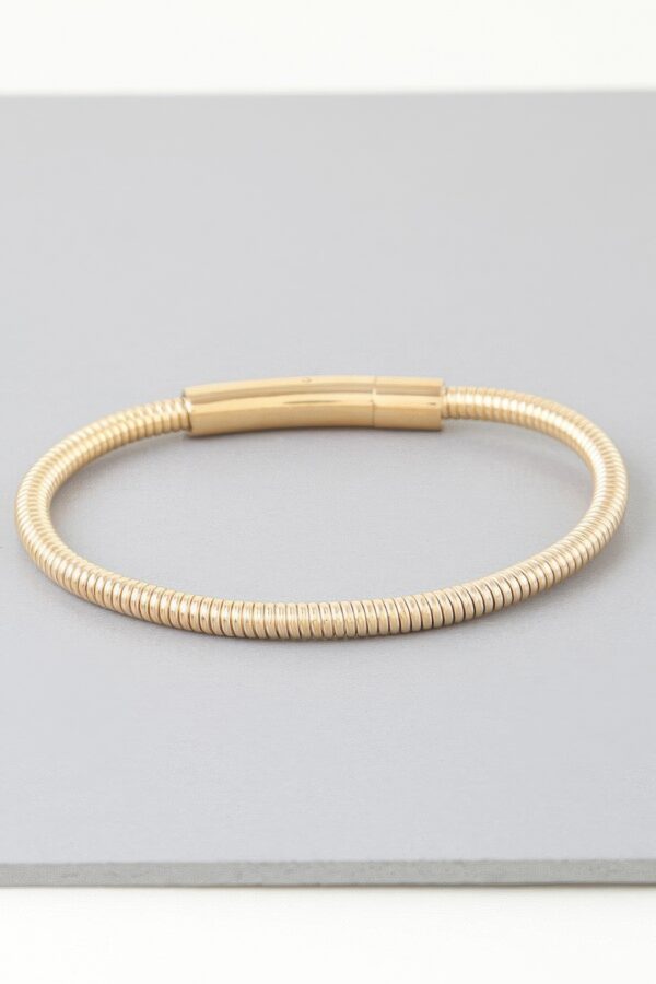 Wrapped Coil Cuff Bracelet – Gold Accent
