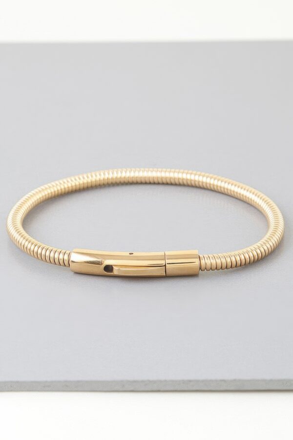 Wrapped Coil Cuff Bracelet – Gold Accent