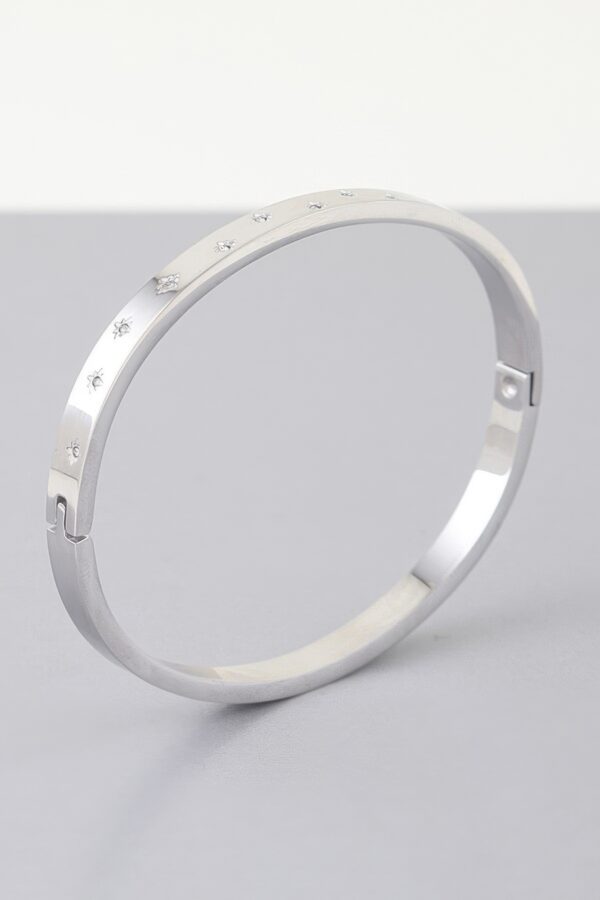 Shining Star Stone-Embedded Cuff Bracelet – Gold or Silver