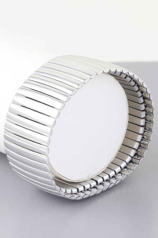 Wide Box Chain Cuff Bracelet – Silver-Tone