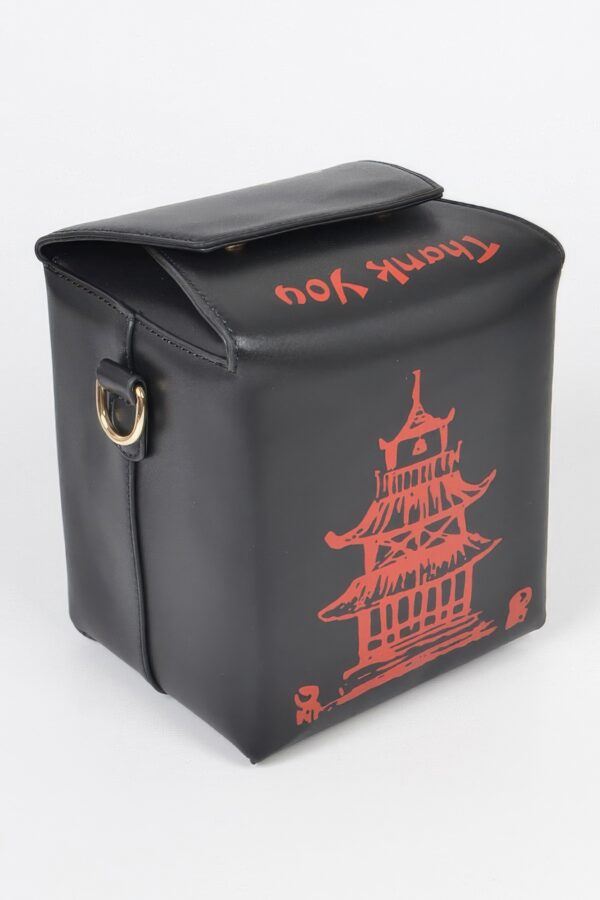 Chinese Takeout Box Clutch – Box-Shaped Polyurethane Purse