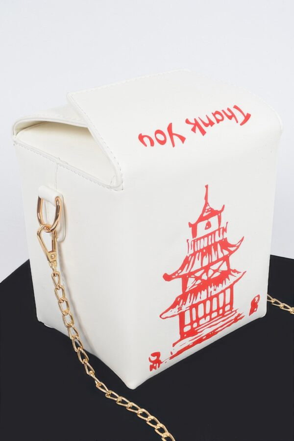Chinese Takeout Box Clutch – Box-Shaped Polyurethane Purse
