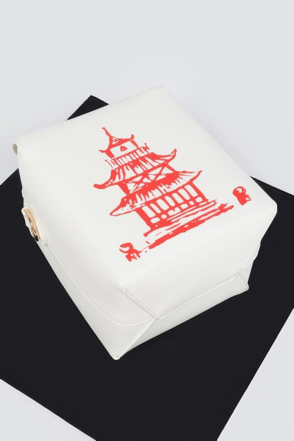Chinese Takeout Box Clutch – Box-Shaped Polyurethane Purse