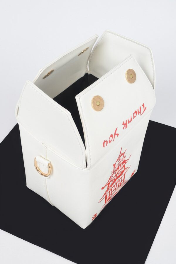 Chinese Takeout Box Clutch – Box-Shaped Polyurethane Purse